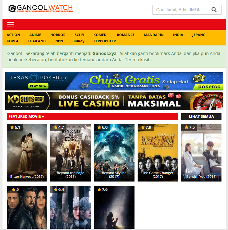 Ganool - Nonton Film Ganool Sub Indonesia Gratis